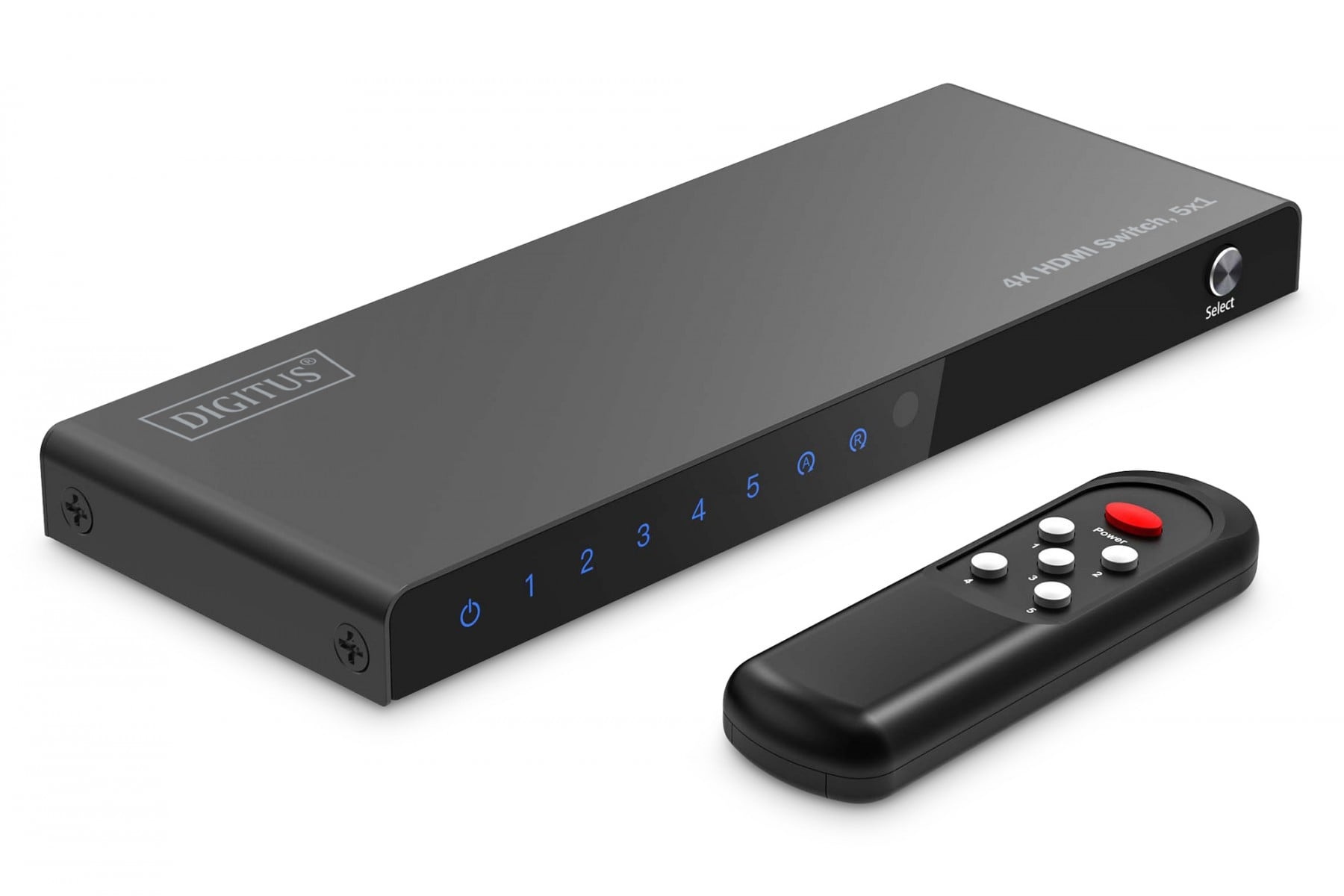 DIGITUS Switch HDMI 5x1, 4K/60Hz UHD con HDR, 18 Gbps, HDCP 2.2 - ELABORAZIONI E DISTRIBUZIONI DEL SEGNALE | TecnoCARE.net Sabaudia, Latina, Terracina, San Felice Circeo e Pontinia