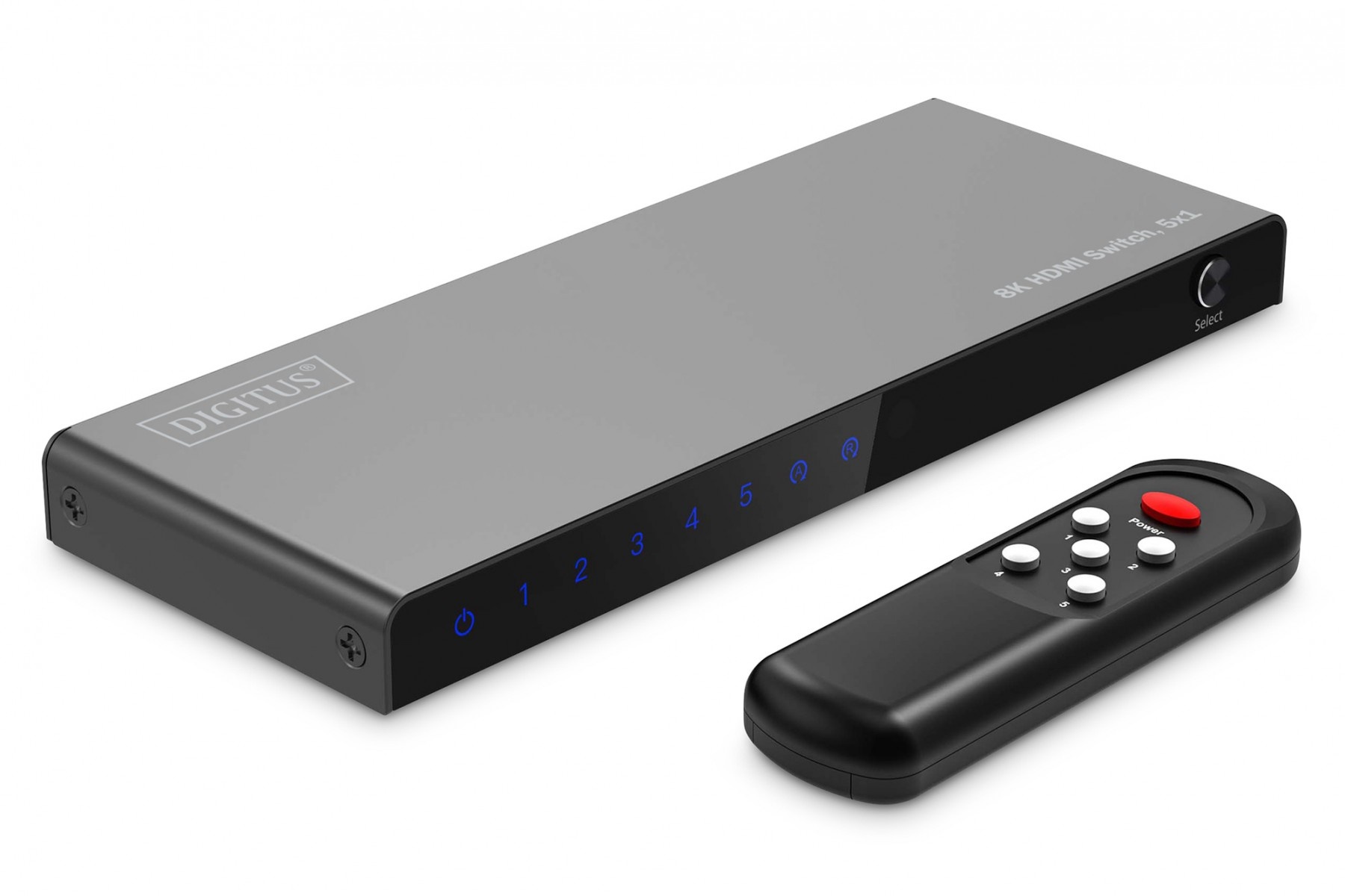 DIGITUS Switch HDMI 5x1, 8K/60Hz (4:4:4) con HDR, 48 Gbps, HDCP 2.3 - ELABORAZIONI E DISTRIBUZIONI DEL SEGNALE | TecnoCARE.net Sabaudia, Latina, Terracina, San Felice Circeo e Pontinia