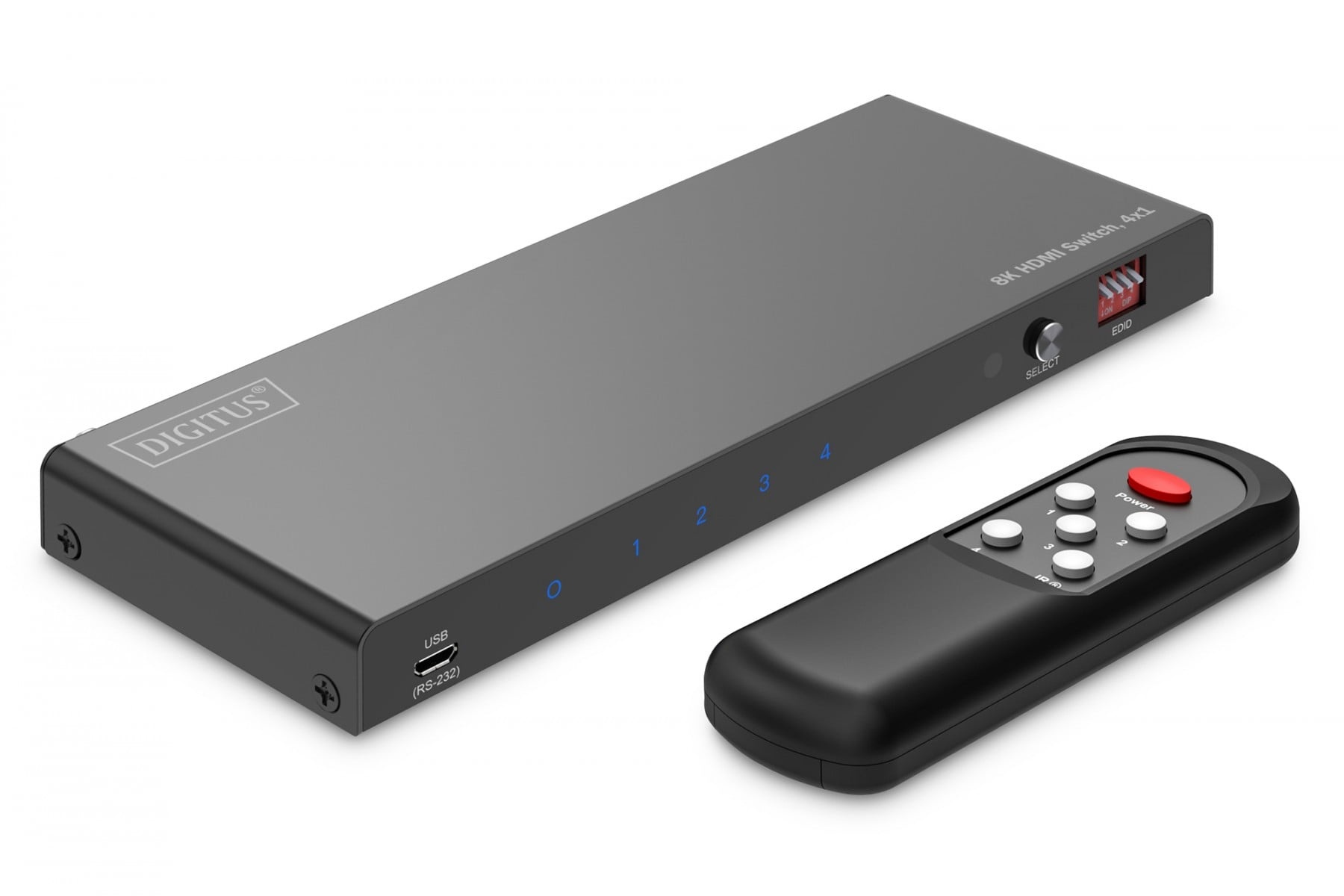 DIGITUS Switch HDMI 4x1, 8K/60Hz (4:4:4) con HDR, 48 Gbps, HDCP 2.3, Toslink / Stereo, EDID - ELABORAZIONI E DISTRIBUZIONI DEL SEGNALE | TecnoCARE.net Sabaudia, Latina, Terracina, San Felice Circeo e Pontinia