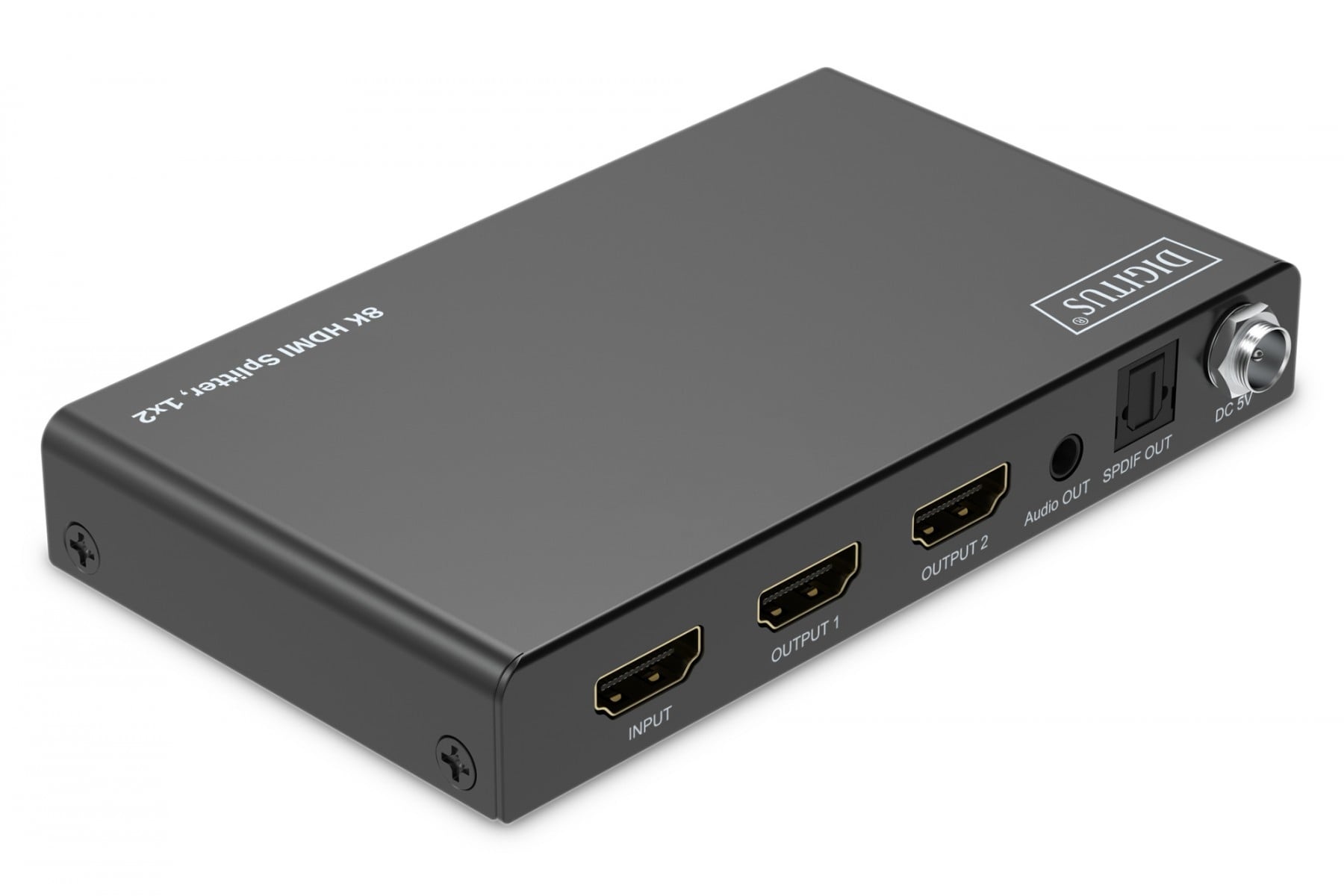 DIGITUS Splitter HDMI 1x2, 8K/60Hz (4:4:4) con HDR, 48 Gbps, HDCP 2.3, Toslink/Stereo, EDID - ELABORAZIONI E DISTRIBUZIONI DEL SEGNALE | TecnoCARE.net Sabaudia, Latina, Terracina, San Felice Circeo e Pontinia