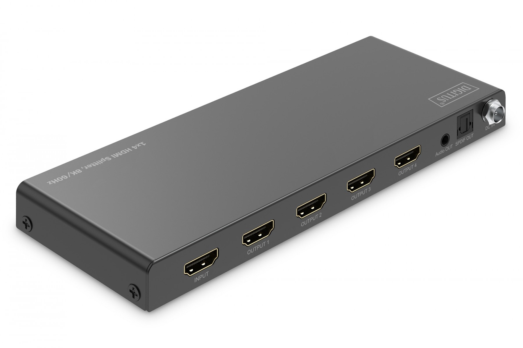 DIGITUS Splitter HDMI 1x4, 8K/60Hz (4:4:4) con HDR, 48 Gbps, HDCP 2.3, Toslink/Stereo, EDID - ELABORAZIONI E DISTRIBUZIONI DEL SEGNALE | TecnoCARE.net Sabaudia, Latina, Terracina, San Felice Circeo e Pontinia