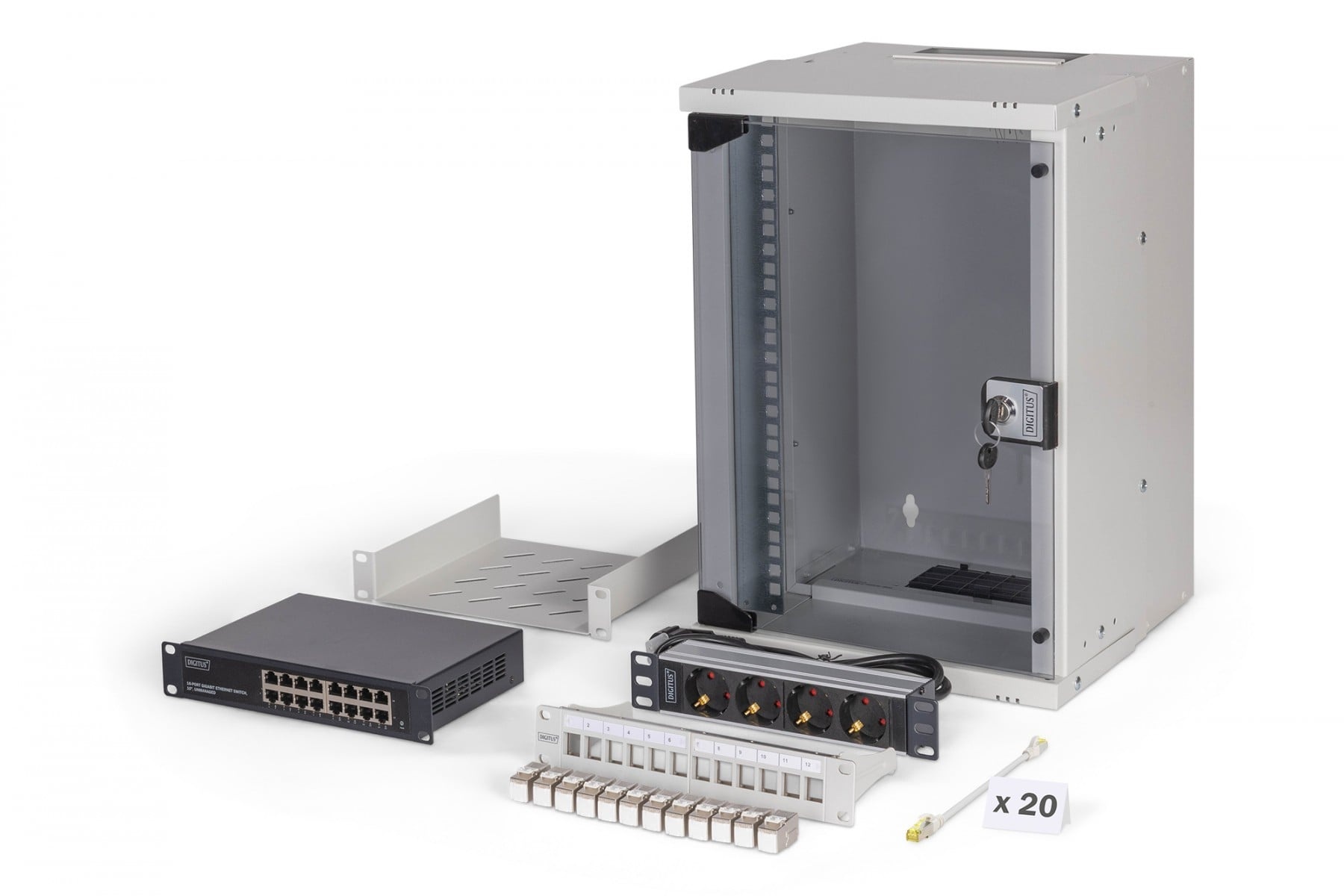 DIGITUS Digitus DN-49102-SET Set di rete SOHO Pro, 254 mm (10") - 9U, 315 x 300 mm (L x P) - COMPONENTI | TecnoCARE.net Sabaudia, Latina, Terracina, San Felice Circeo e Pontinia
