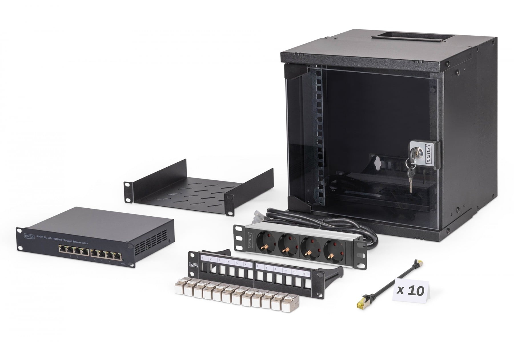 DIGITUS Digitus DN-49101-SET Set di rete SOHO Pro, 254 mm (10") - 6U, 315 x 300 mm (L x P) - COMPONENTI | TecnoCARE.net Sabaudia, Latina, Terracina, San Felice Circeo e Pontinia
