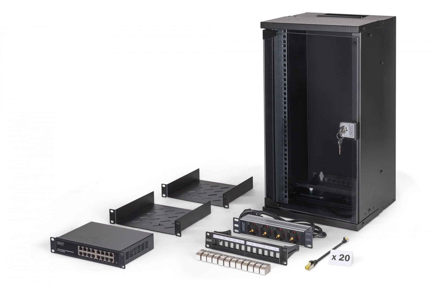 DIGITUS Digitus DN-49105-SET Set di rete SOHO Pro, 254 mm (10") - 12U, 315 x 300 mm (L x P) - COMPONENTI | TecnoCARE.net Sabaudia, Latina, Terracina, San Felice Circeo e Pontinia