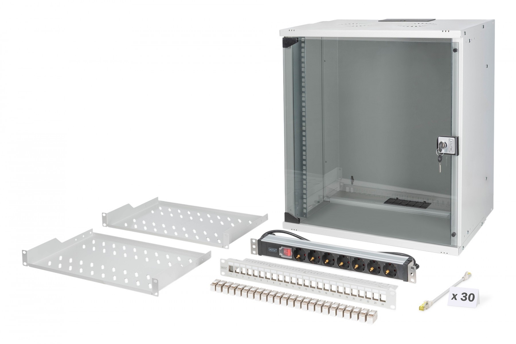 DIGITUS Digitus DN-49206-SET Set di rete SOHO Pro, 483 mm (19") - 12U, 540 x 400 mm (L x P) - COMPONENTI | TecnoCARE.net Sabaudia, Latina, Terracina, San Felice Circeo e Pontinia