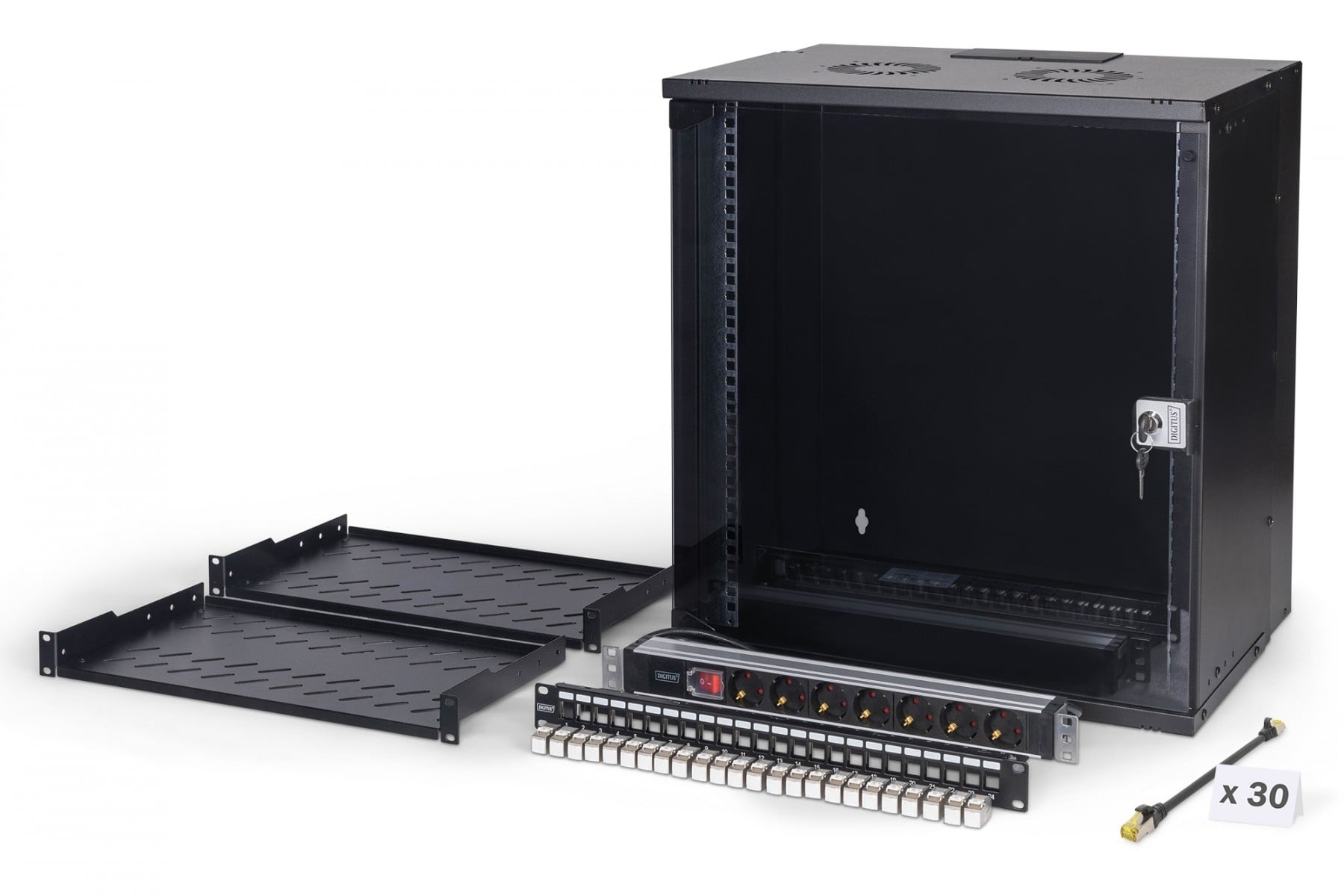 DIGITUS Digitus DN-49207-SET Set di rete SOHO Pro, 483 mm (19") - 12U, 540 x 400 mm (L x P) - COMPONENTI | TecnoCARE.net Sabaudia, Latina, Terracina, San Felice Circeo e Pontinia