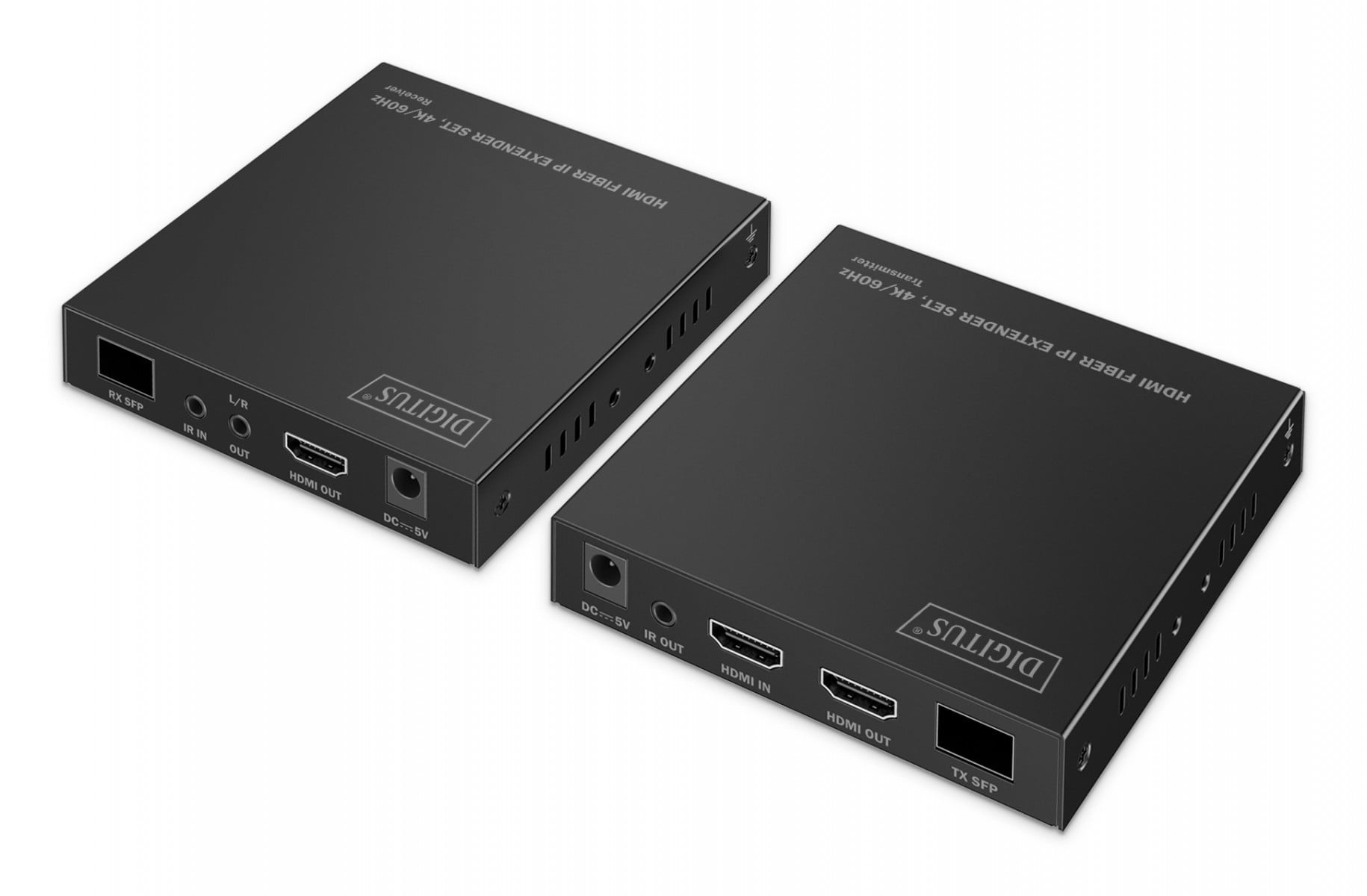 DIGITUS Estensore HDMI in fibra ottica 4K/60Hz su IP 1G fino a 40km/300m, HDMI Loop-Out, controllo IR - set - ELABORAZIONI E DISTRIBUZIONI DEL SEGNALE | TecnoCARE.net Sabaudia, Latina, Terracina, San Felice Circeo e Pontinia