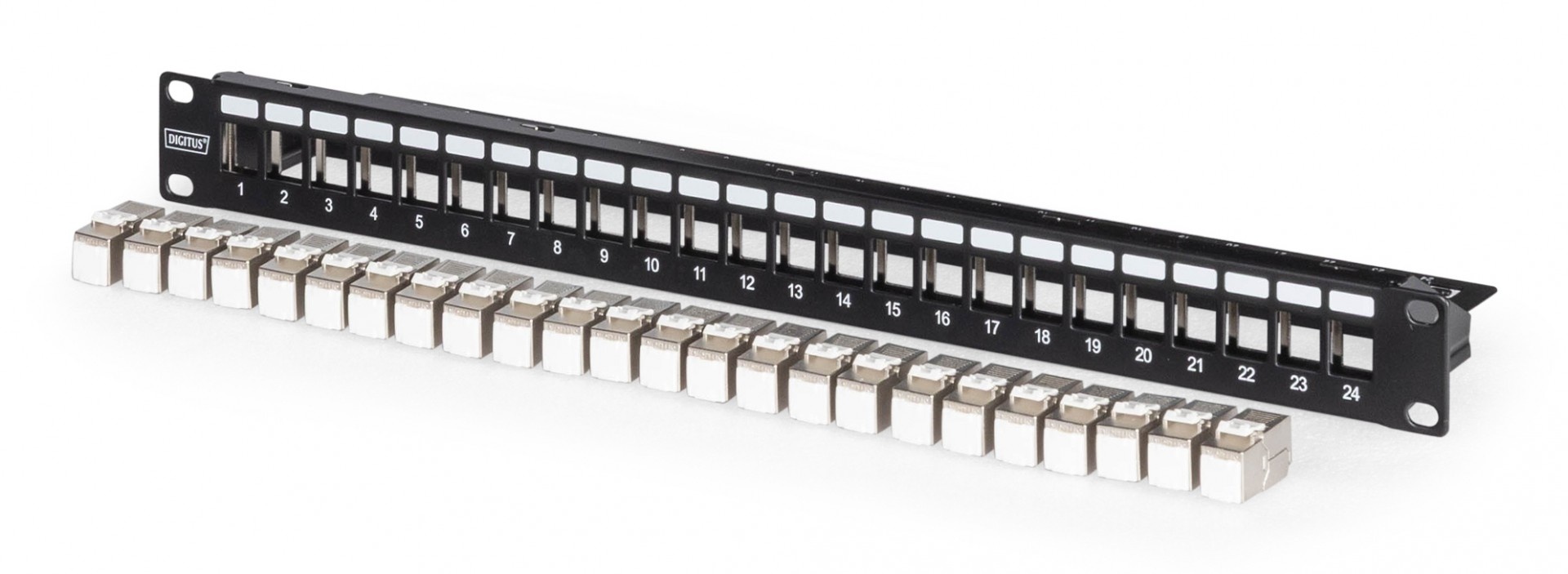 DIGITUS Digitus DN-91411-24 Pannello patch modulare, 24 porte, dotato di 24x DN-93615 - RETI | TecnoCARE.net Sabaudia, Latina, Terracina, San Felice Circeo e Pontinia