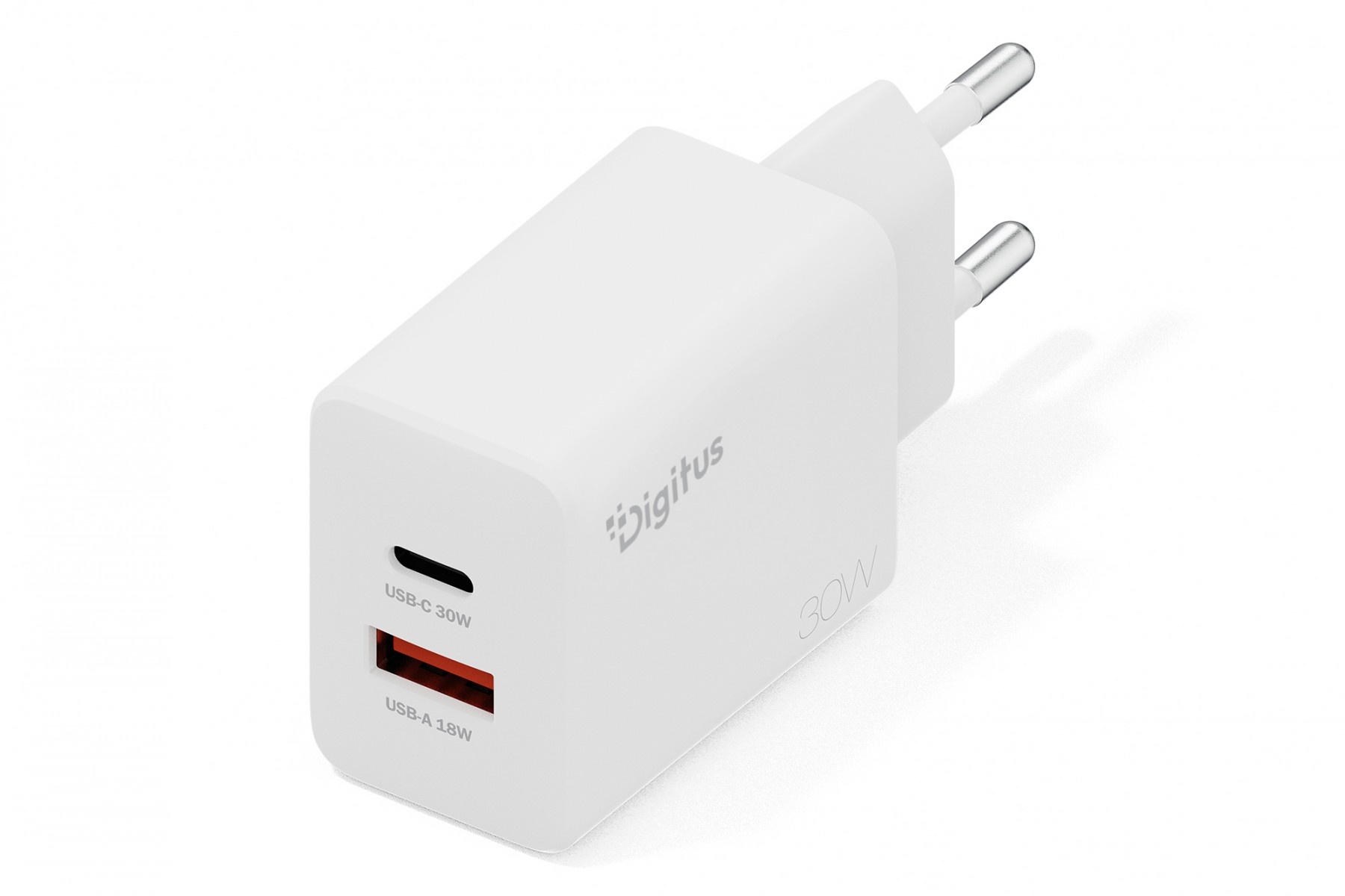 DIGITUS Digitus DA-10301 Caricabatterie da parete GaN II 30W | 1x USB-C, 1x USB-A | PD 3.0, QC 3.0 | Bianco - BATTERIE E ALIMENTATORI | TecnoCARE.net Sabaudia, Latina, Terracina, San Felice Circeo e Pontinia