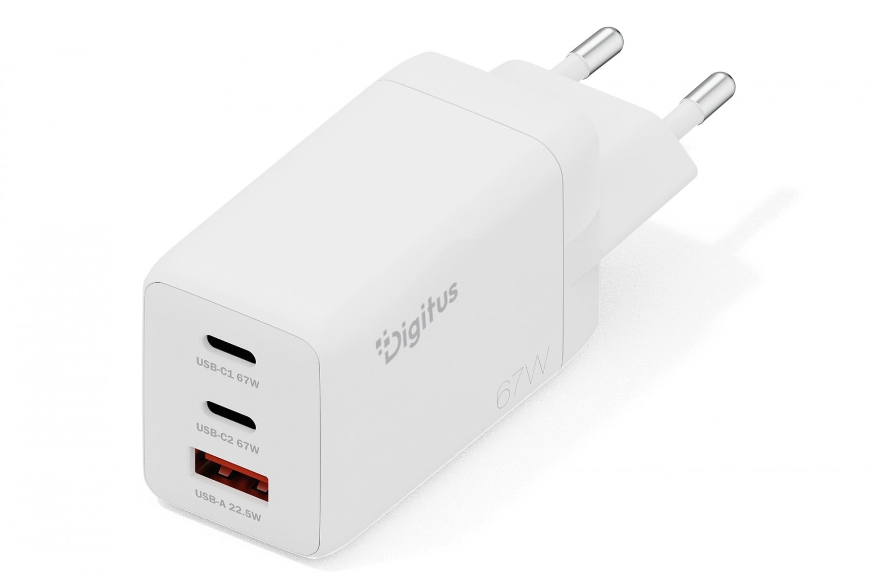 DIGITUS Digitus DA-10303 Caricabatterie da parete GaN II 67W | 2x USB-C, 1x USB-A | PD 3.0, QC 3.0 | Bianco - BATTERIE E ALIMENTATORI | TecnoCARE.net Sabaudia, Latina, Terracina, San Felice Circeo e Pontinia