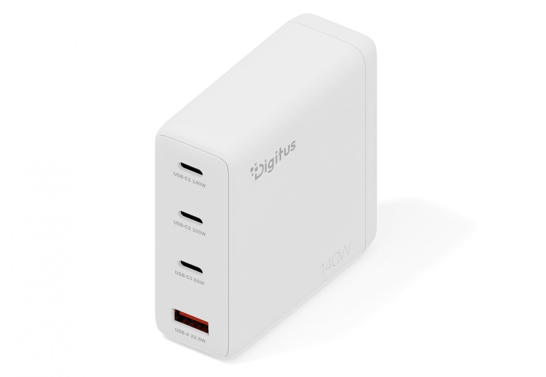 DIGITUS Digitus DA-10305 Caricabatterie da parete GaN II 140W | 3x USB-C, 1x USB-A | PD 3.0, QC 3.0 | Bianco - BATTERIE E ALIMENTATORI | TecnoCARE.net Sabaudia, Latina, Terracina, San Felice Circeo e Pontinia