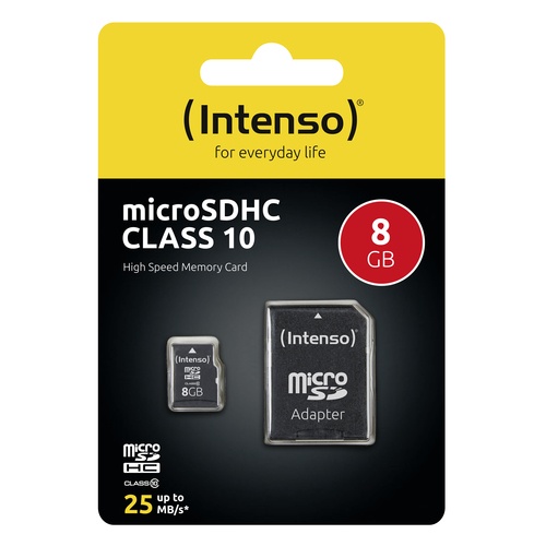 INTENSO INTENSO MICRO SDHC 8GB CLASSE 10 + ADATTATORE SD - MEMORIE FLASH | TecnoCARE.net Sabaudia, Latina, Terracina, San Felice Circeo e Pontinia