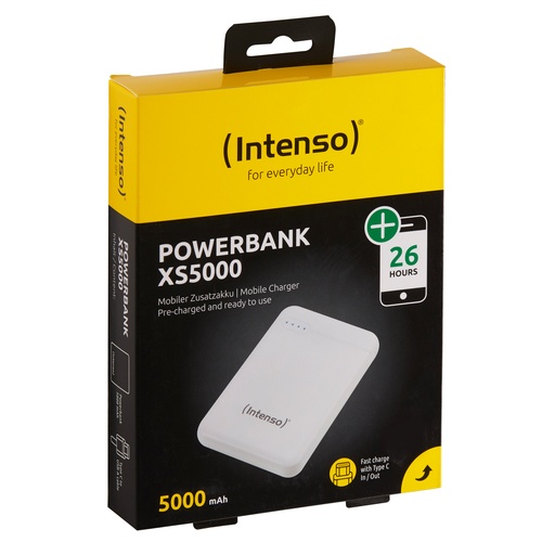 INTENSO INTENSO POWER BANK 5000MAH USB A+TYPE C  5V-2.1A MICRO USB+TYPE C 5V-2.1A WHITE - POWER PACK | TecnoCARE.net Sabaudia, Latina, Terracina, San Felice Circeo e Pontinia