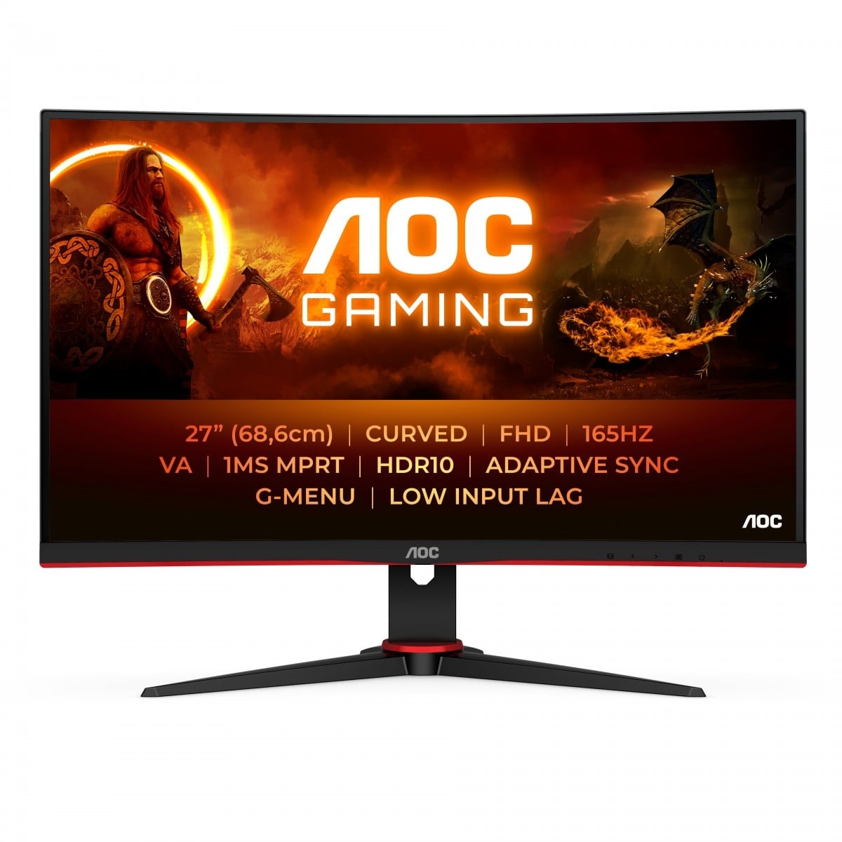 AOC AOC G2 C27G2E/BK Monitor PC 68,6 cm (27") 1920 x 1080 Pixel Full HD Nero, Rosso - MONITOR E ACCESSORI | TecnoCARE.net Sabaudia, Latina, Terracina, San Felice Circeo e Pontinia