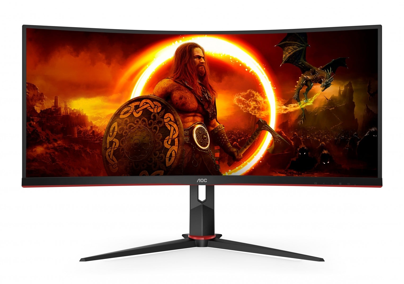 AOC AOC G2 CU34G2XP Monitor PC 86,4 cm (34") 3440 x 1440 Pixel UltraWide Quad HD LED Nero, Rosso - MONITOR E ACCESSORI | TecnoCARE.net Sabaudia, Latina, Terracina, San Felice Circeo e Pontinia