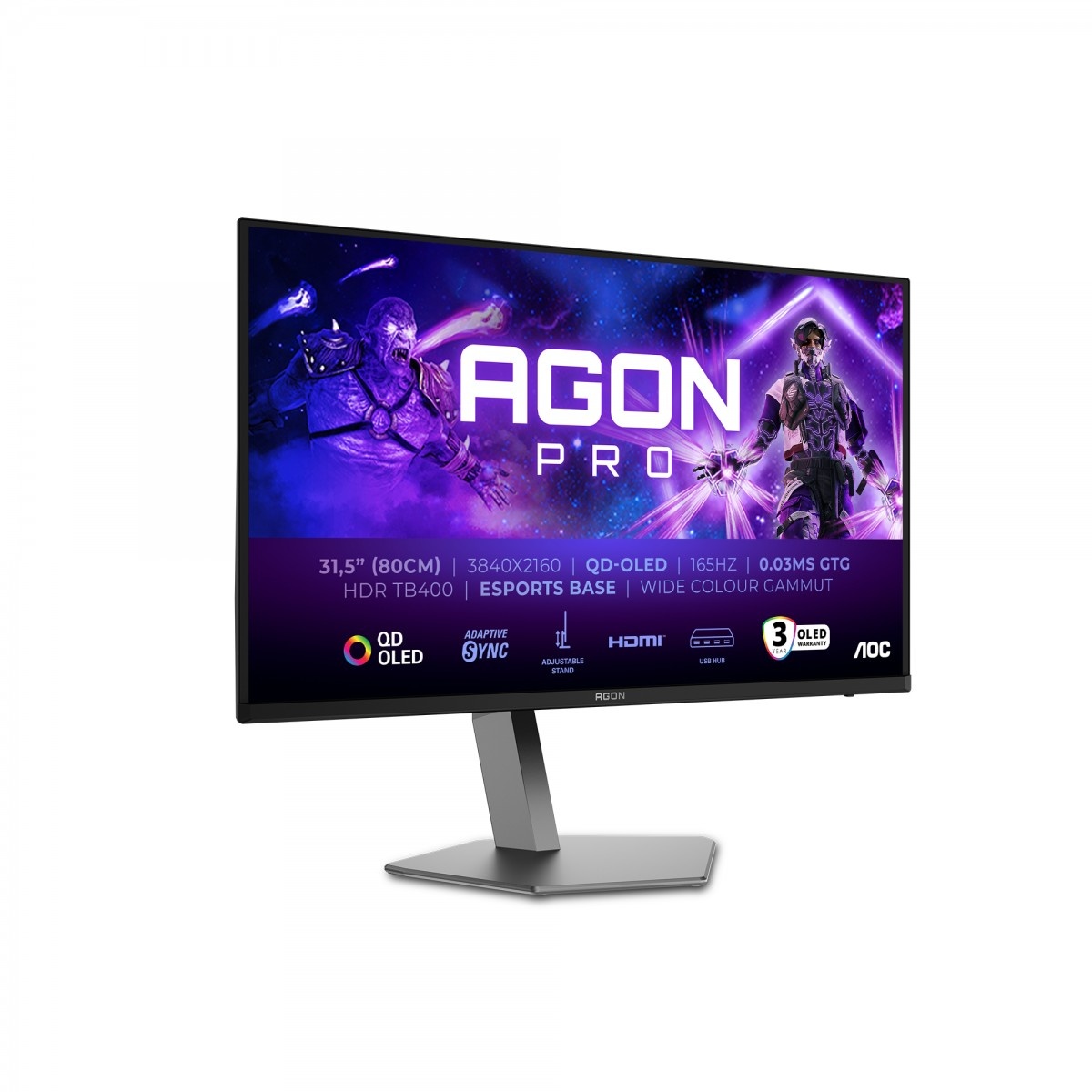 AOC AOC AGON PRO AG326UD Monitor PC 80 cm (31.5") 3840 x 2160 Pixel 4K Ultra HD QD-OLED Nero - MONITOR E ACCESSORI | TecnoCARE.net Sabaudia, Latina, Terracina, San Felice Circeo e Pontinia