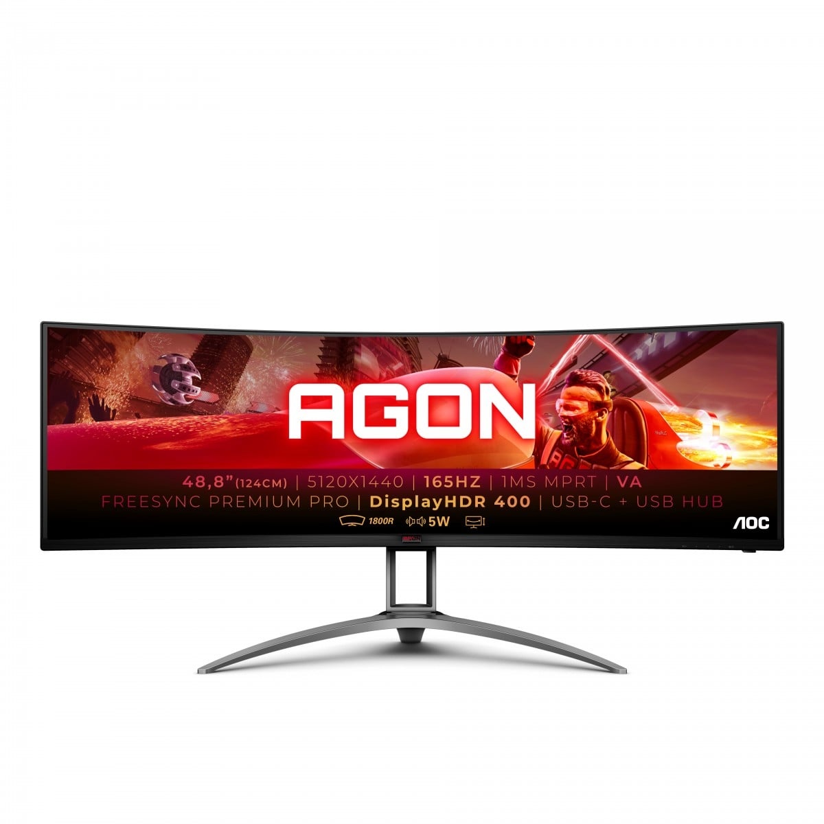 AOC AOC B2 AG493UCX2 Monitor PC 124 cm (48.8") 5120 x 1440 Pixel Quad HD LED Nero - MONITOR E ACCESSORI | TecnoCARE.net Sabaudia, Latina, Terracina, San Felice Circeo e Pontinia