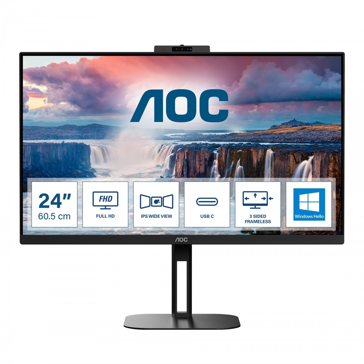 AOC AOC V5 24V5CW/BK Monitor PC 60,5 cm (23.8") 1920 x 1080 Pixel Full HD LED Nero - MONITOR E ACCESSORI | TecnoCARE.net Sabaudia, Latina, Terracina, San Felice Circeo e Pontinia