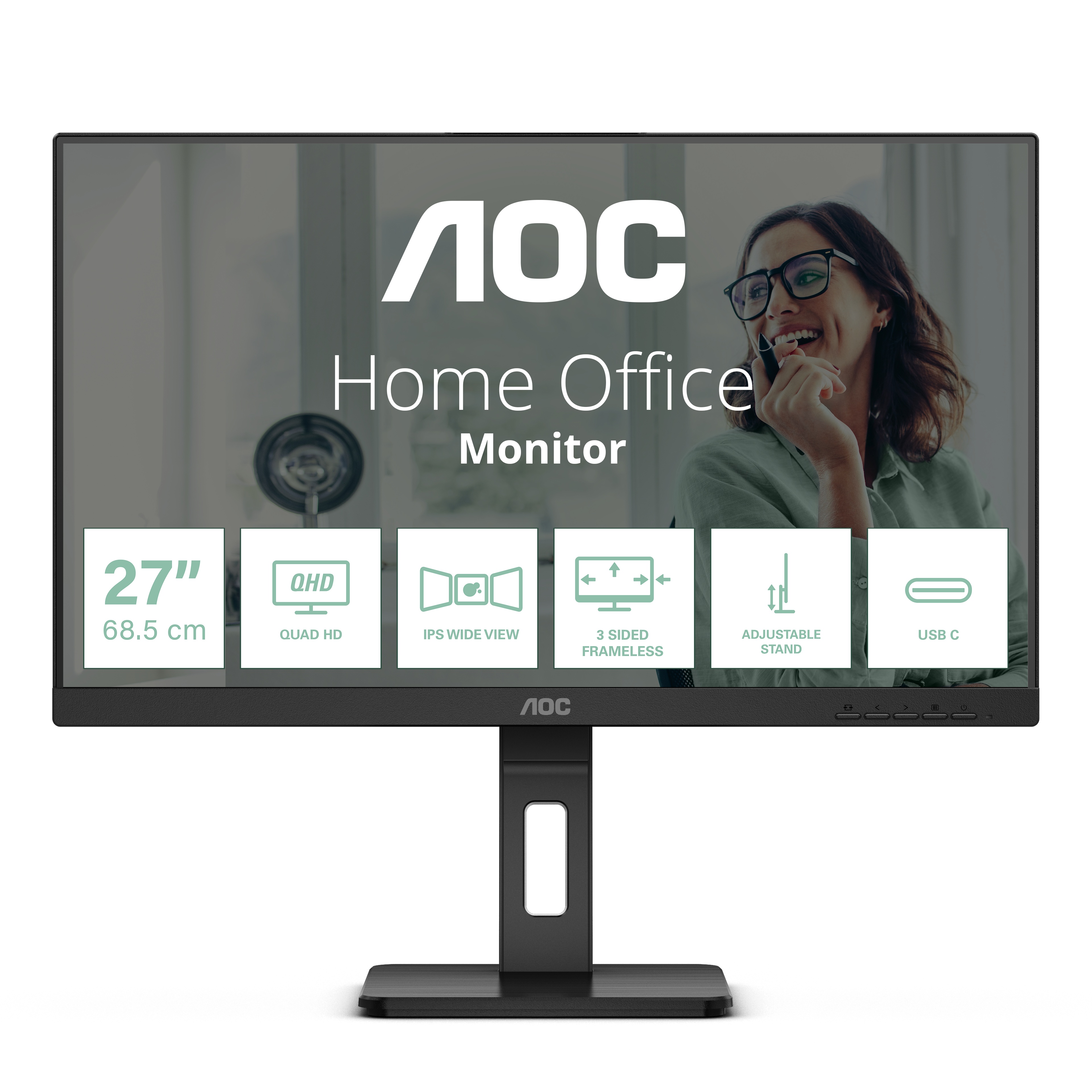 AOC AOC Q27P3CV Monitor PC 68,6 cm (27") 2560 x 1440 Pixel Quad HD LED Nero - MONITOR E ACCESSORI | TecnoCARE.net Sabaudia, Latina, Terracina, San Felice Circeo e Pontinia