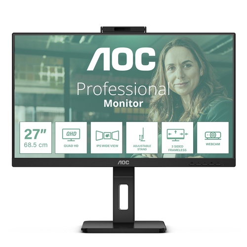 AOC AOC Q27P3QW Monitor PC 68,6 cm (27") 2560 x 1440 Pixel Quad HD Nero - MONITOR E ACCESSORI | TecnoCARE.net Sabaudia, Latina, Terracina, San Felice Circeo e Pontinia