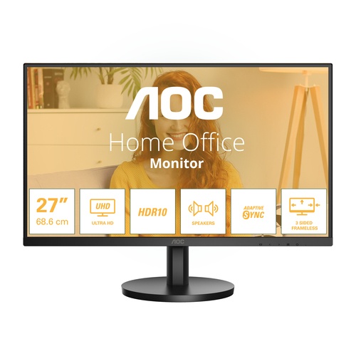AOC AOC B3 U27B3A Monitor PC 68,6 cm (27") 3840 x 2160 Pixel 4K Ultra HD LCD Nero - MONITOR E ACCESSORI | TecnoCARE.net Sabaudia, Latina, Terracina, San Felice Circeo e Pontinia