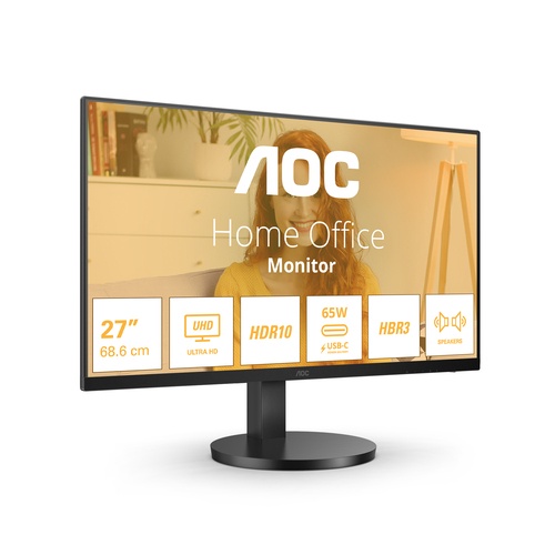 AOC AOC MONITOR 27 LED IPS 4K UHD 16:9 4MS 350 CDM, REG ALTEZZA, USB-C DOCK, HDMI, MULTIMEDIALE - MONITOR LED | TecnoCARE.net Sabaudia, Latina, Terracina, San Felice Circeo e Pontinia