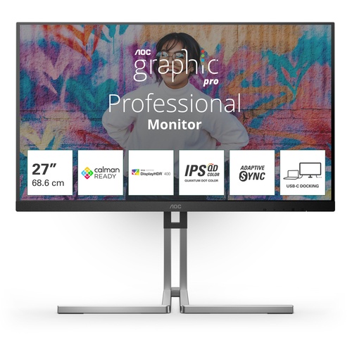 AOC AOC Q27U3CV Monitor PC 68,6 cm (27") 2560 x 1440 Pixel Quad HD LCD Nero - MONITOR E ACCESSORI | TecnoCARE.net Sabaudia, Latina, Terracina, San Felice Circeo e Pontinia