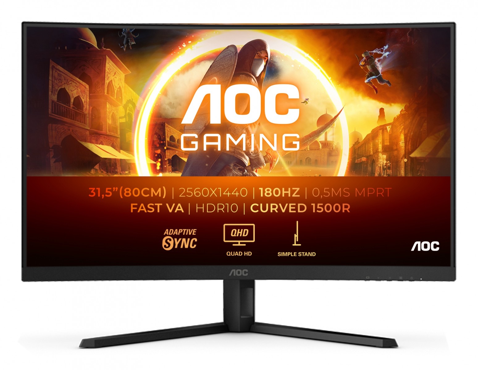 AOC AOC G4 CQ32G4VE Monitor PC 80 cm (31.5") 2560 x 1440 Pixel Quad HD LCD Nero, Grigio - MONITOR E ACCESSORI | TecnoCARE.net Sabaudia, Latina, Terracina, San Felice Circeo e Pontinia