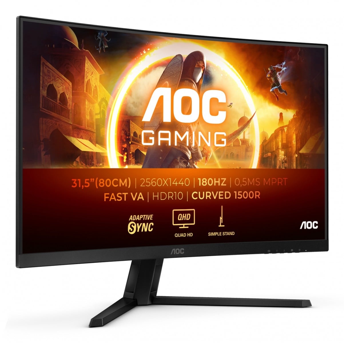 AOC AOC G4 CQ32G4VE Monitor PC 80 cm (31.5") 2560 x 1440 Pixel Quad HD LCD Nero, Grigio - MONITOR E ACCESSORI | TecnoCARE.net Sabaudia, Latina, Terracina, San Felice Circeo e Pontinia