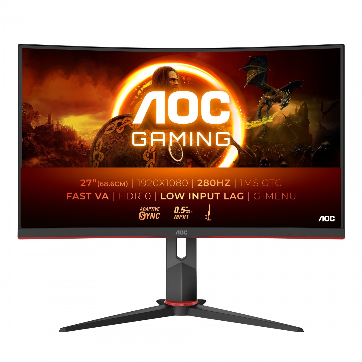 AOC AOC G2 C27G2Z3/BK Monitor PC 68,6 cm (27") 1920 x 1080 Pixel Full HD LED Nero, Rosso - MONITOR E ACCESSORI | TecnoCARE.net Sabaudia, Latina, Terracina, San Felice Circeo e Pontinia