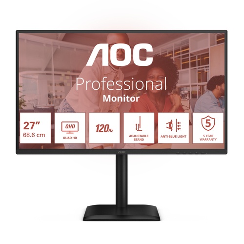 AOC AOC E4 Q27E4CV Monitor PC 68,6 cm (27") 2560 x 1440 Pixel Quad HD LED Nero - MONITOR E ACCESSORI | TecnoCARE.net Sabaudia, Latina, Terracina, San Felice Circeo e Pontinia