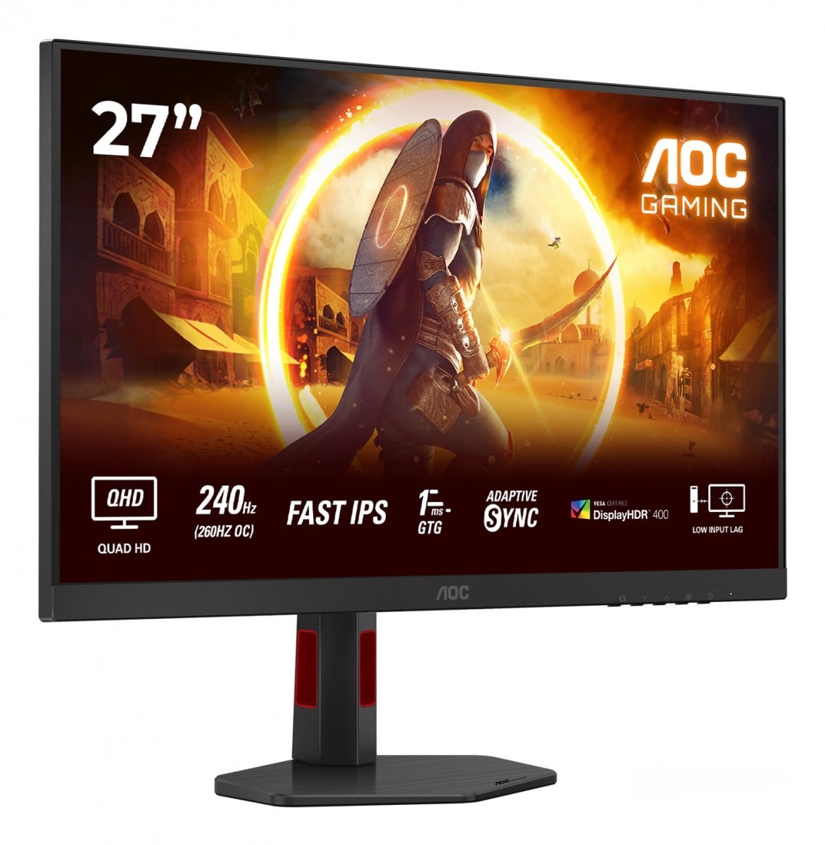AOC AOC G4 Q27G4ZR Monitor PC 68,6 cm (27") 2560 x 1440 Pixel Quad HD LED Nero, Rosso - MONITOR E ACCESSORI | TecnoCARE.net Sabaudia, Latina, Terracina, San Felice Circeo e Pontinia