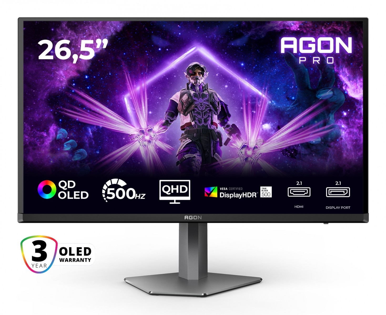 AOC AOC AGON PRO AG276QKD2 Monitor PC 67,3 cm (26.5") 2560 x 1440 Pixel Quad HD QD-OLED Nero, Grigio - MONITOR E ACCESSORI | TecnoCARE.net Sabaudia, Latina, Terracina, San Felice Circeo e Pontinia