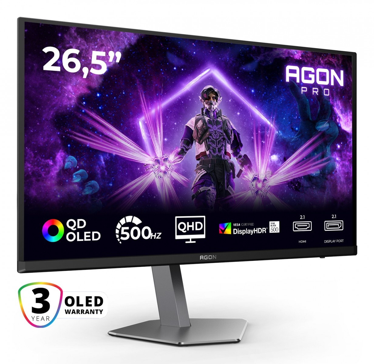 AOC AOC AGON PRO AG276QKD2 Monitor PC 67,3 cm (26.5") 2560 x 1440 Pixel Quad HD QD-OLED Nero, Grigio - MONITOR E ACCESSORI | TecnoCARE.net Sabaudia, Latina, Terracina, San Felice Circeo e Pontinia