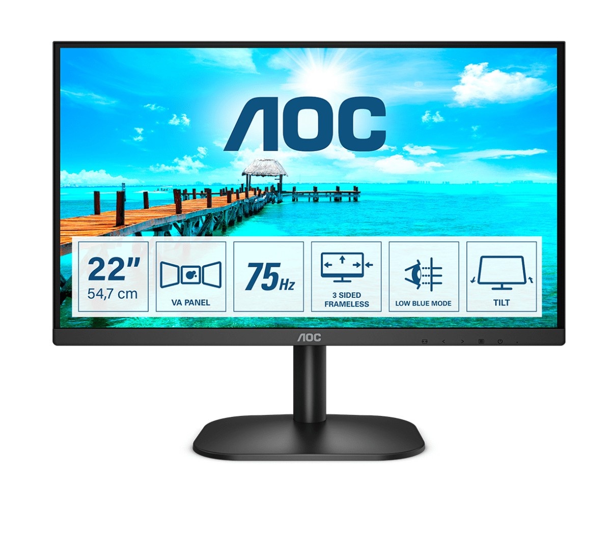 AOC AOC B2 22B2H Monitor PC 54,6 cm (21.5") 1920 x 1080 Pixel Full HD LED Nero - MONITOR E ACCESSORI | TecnoCARE.net Sabaudia, Latina, Terracina, San Felice Circeo e Pontinia