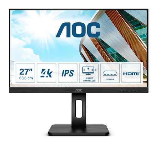 AOC AOC MONITOR 27 LED IPS 4K UHD 16:9 350 CDM, USB-C, DP/HDMI, PIVOT, MULTIMEDIALE - MONITOR LED | TecnoCARE.net Sabaudia, Latina, Terracina, San Felice Circeo e Pontinia
