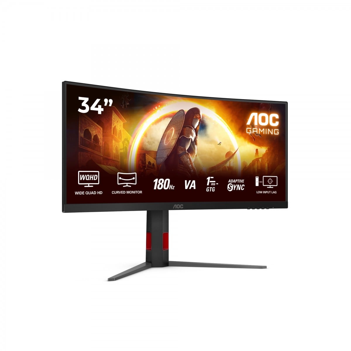 AOC AOC G4 CU34G4 Monitor PC 86,4 cm (34") 3440 x 1440 Pixel Wide Quad HD LED Nero, Rosso - MONITOR E ACCESSORI | TecnoCARE.net Sabaudia, Latina, Terracina, San Felice Circeo e Pontinia