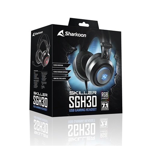 SHARKOON SHARKOON CUFFIE STEREO GAMING HEADSET, USB SOUND CARD, VIRTUAL SOUND 7.1, RGB - CUFFIE E MICROFONI | TecnoCARE.net Sabaudia, Latina, Terracina, San Felice Circeo e Pontinia