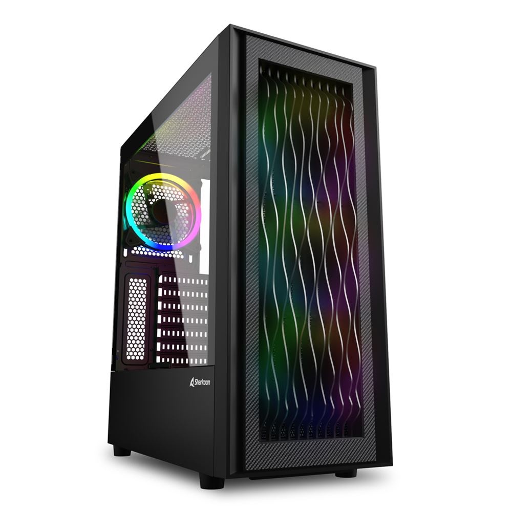 SHARKOON SHARKOON CASE RGB WAVE, ATX, ADDRESSABLE, 7 SLOT EXPANSION, 1 USB-C, 2 USB 3.0 - CASE | TecnoCARE.net Sabaudia, Latina, Terracina, San Felice Circeo e Pontinia