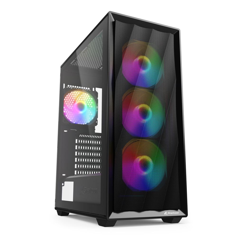 SHARKOON SHARKOON CASE 2X U3, VETRO TEMPERATO, 4X 120 RAINBOW LED FAN - CASE | TecnoCARE.net Sabaudia, Latina, Terracina, San Felice Circeo e Pontinia