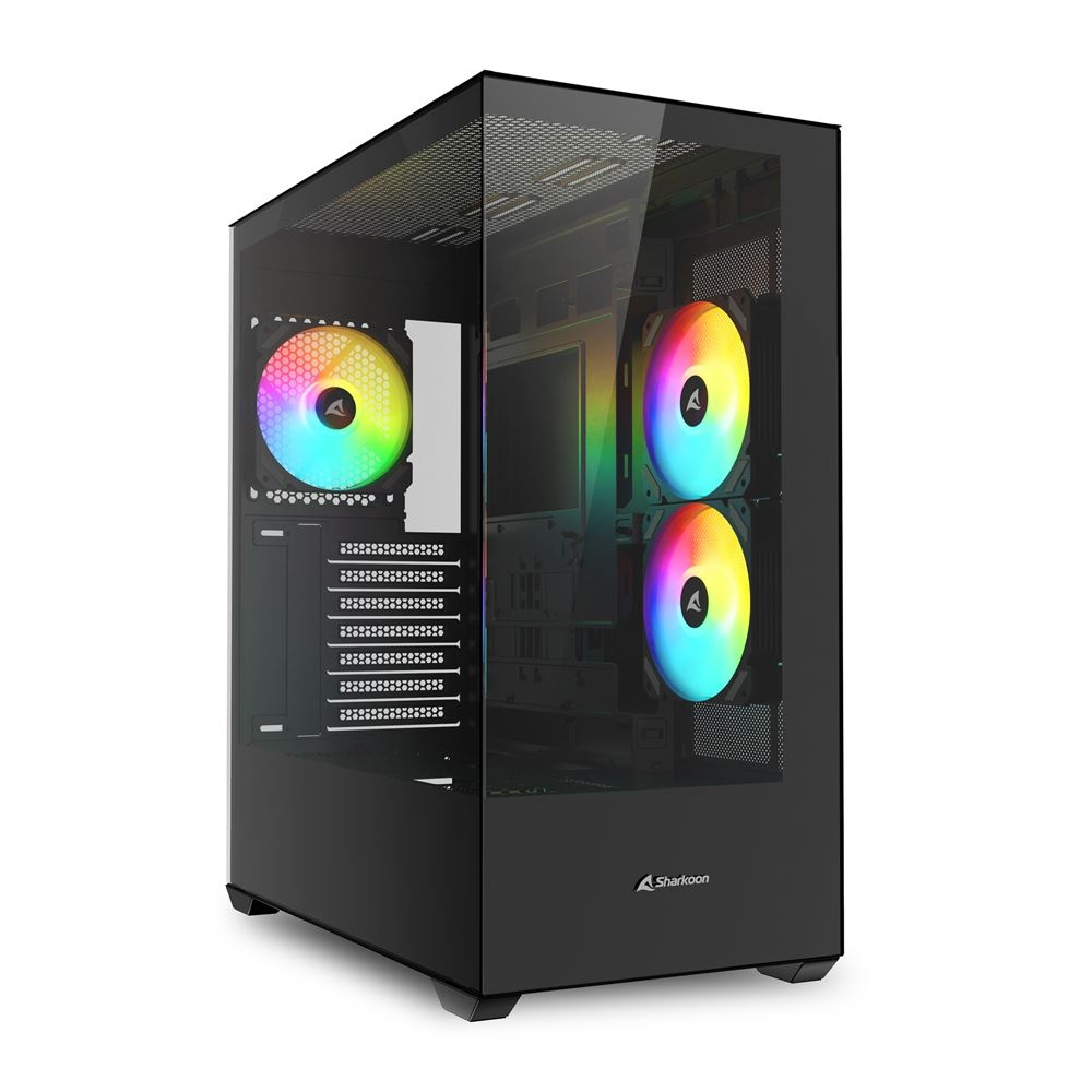 SHARKOON SHARKOON CASE SK6  ATX 2XU3, VETRO TEMPERATO, TRRS, 2XTG, 3X120 ARGB - CASE | TecnoCARE.net Sabaudia, Latina, Terracina, San Felice Circeo e Pontinia