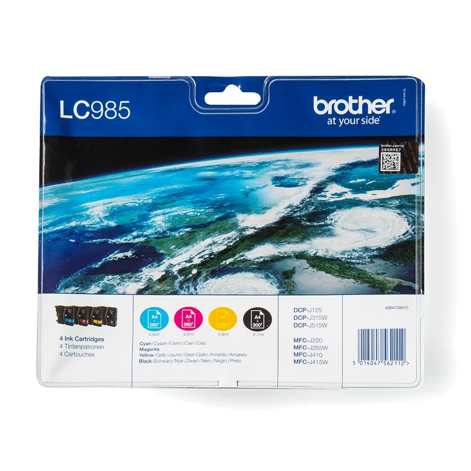 BROTHER Brother LC-985VALBPDR cartuccia d'inchiostro 4 pz Originale Nero, Ciano, Magenta, Giallo - STAMPANTI E SCANNER | TecnoCARE.net Sabaudia, Latina, Terracina, San Felice Circeo e Pontinia