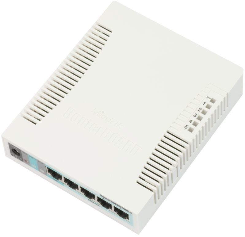 MIKROTIK MikroTik RB260GS with 5 Gigabit ports and SFP cage, SwOS, plastic case, PSU - RETI | TecnoCARE.net Sabaudia, Latina, Terracina, San Felice Circeo e Pontinia