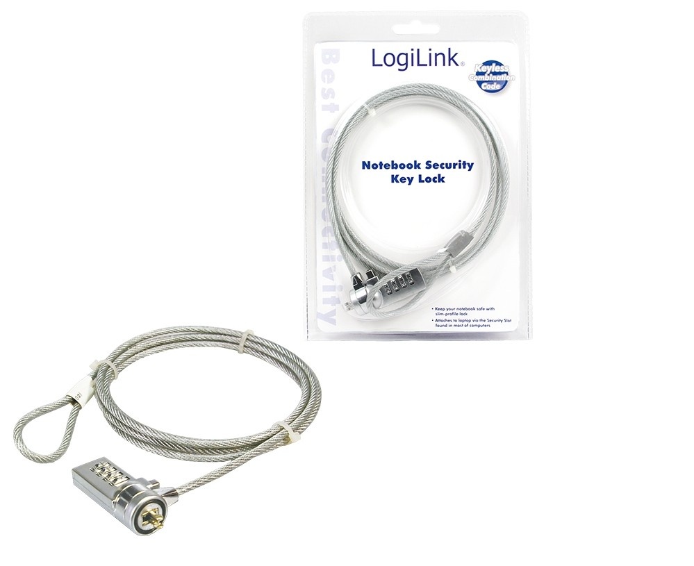 LOGILINK LogiLink Notebook Security Lock w/ Combination - 1,5 m - ACCESSO E CONTROLLO | TecnoCARE.net Sabaudia, Latina, Terracina, San Felice Circeo e Pontinia