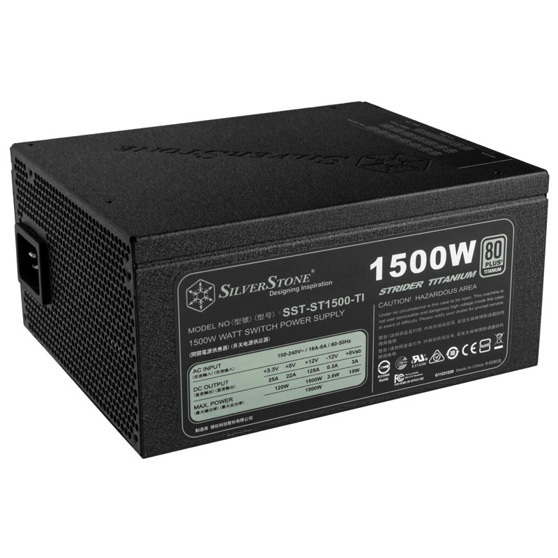 SILVERSTONE TECHNOLOGY Silverstone SST-ST1500-TI v.2.0 Strider 80 Plus Titanium Modulare - 1.500 Watt - ALIMENTATORI | TecnoCARE.net Sabaudia, Latina, Terracina, San Felice Circeo e Pontinia