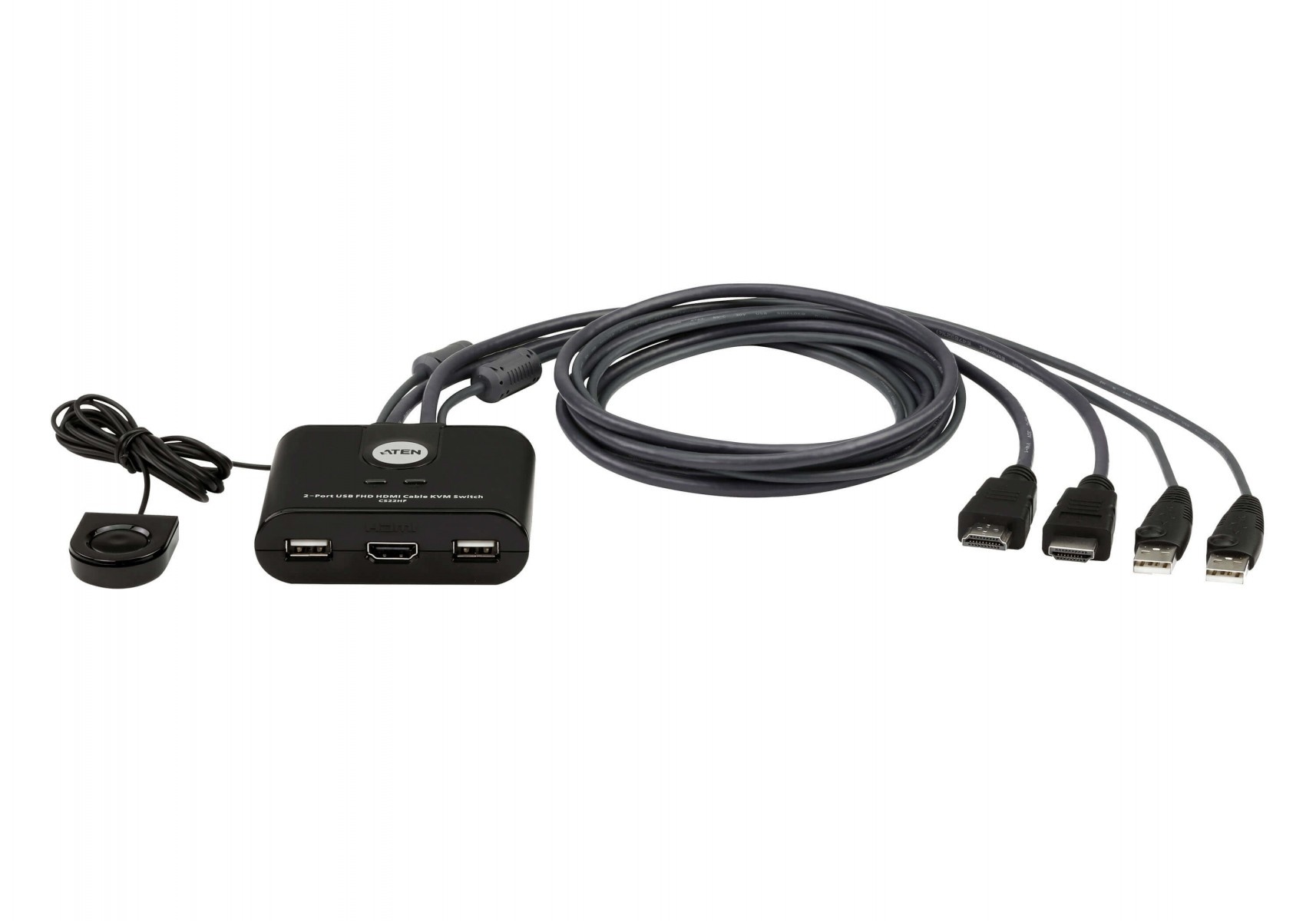 ATEN 2-Port USB FHD HDMI Cable KVM Switch - TASTIERE E CONTROLLER | TecnoCARE.net Sabaudia, Latina, Terracina, San Felice Circeo e Pontinia