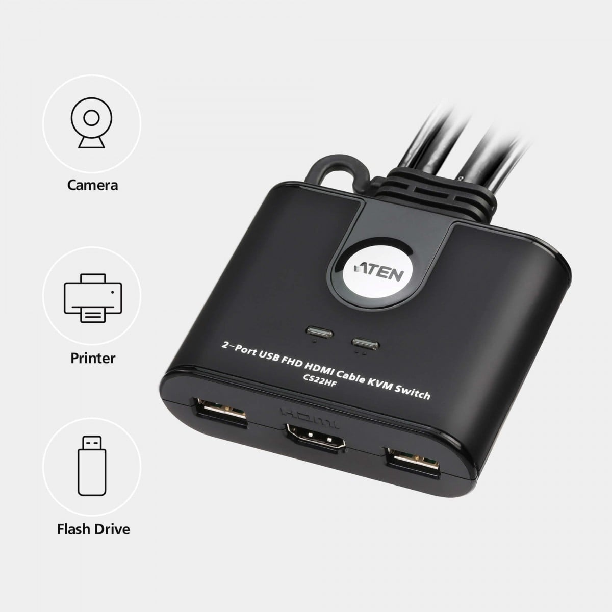 ATEN 2-Port USB FHD HDMI Cable KVM Switch - TASTIERE E CONTROLLER | TecnoCARE.net Sabaudia, Latina, Terracina, San Felice Circeo e Pontinia