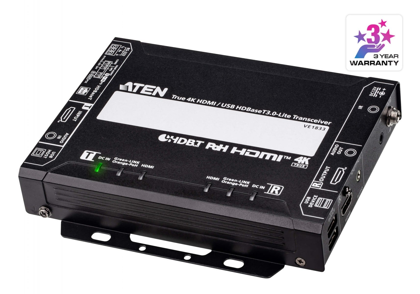 ATEN Aten VE1833-AT-G True 4K HDMI / USB HDBaseT 3.0 - Lite Transceiver with PoH - ELABORAZIONI E DISTRIBUZIONI DEL SEGNALE | TecnoCARE.net Sabaudia, Latina, Terracina, San Felice Circeo e Pontinia