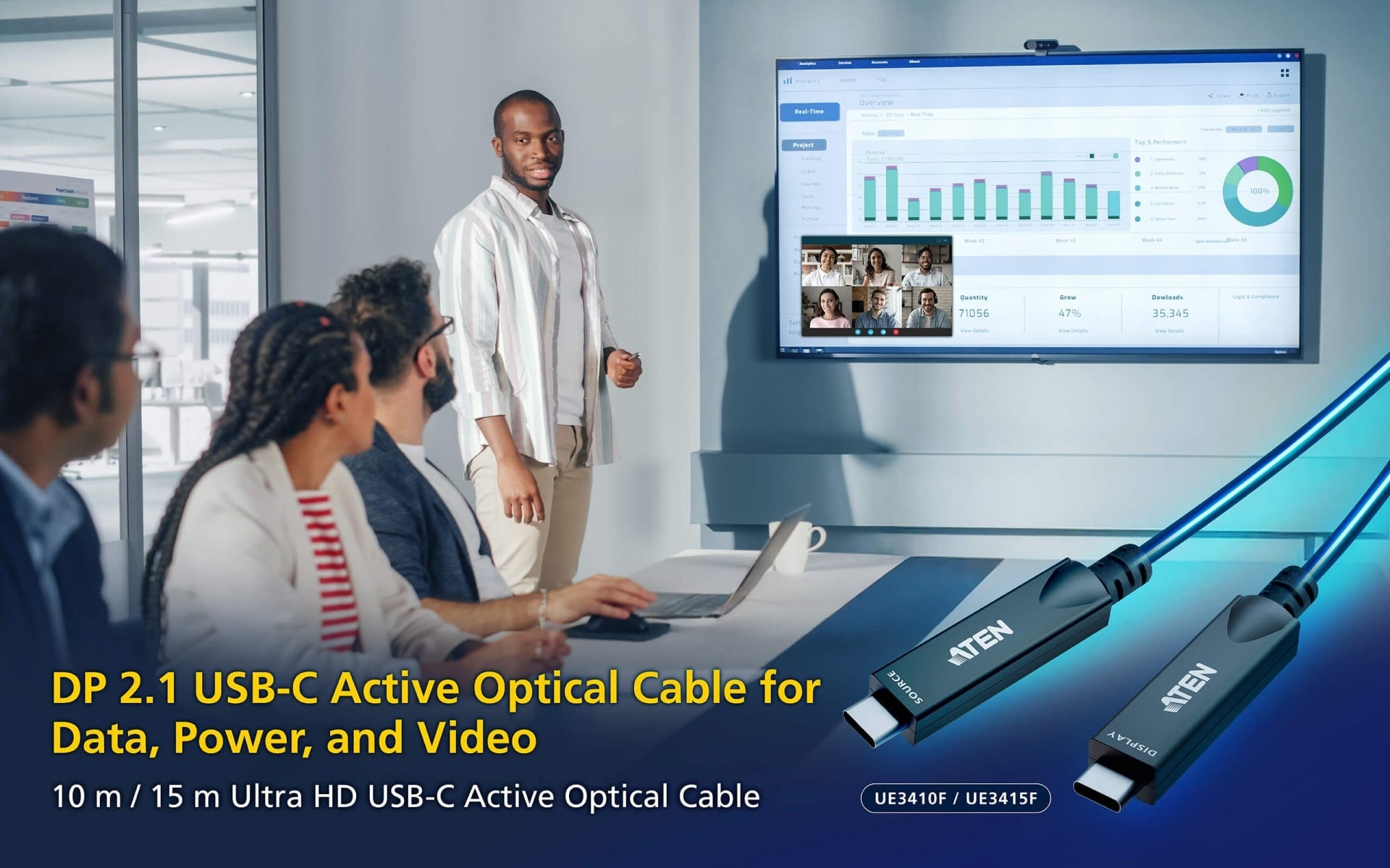 ATEN Aten UE3410F-AT 10 m USB3.2 Gen2 Type-C Full Functional Active Ottico Cavo - CAVI PER COMPUTER E PERIFERICHE | TecnoCARE.net Sabaudia, Latina, Terracina, San Felice Circeo e Pontinia