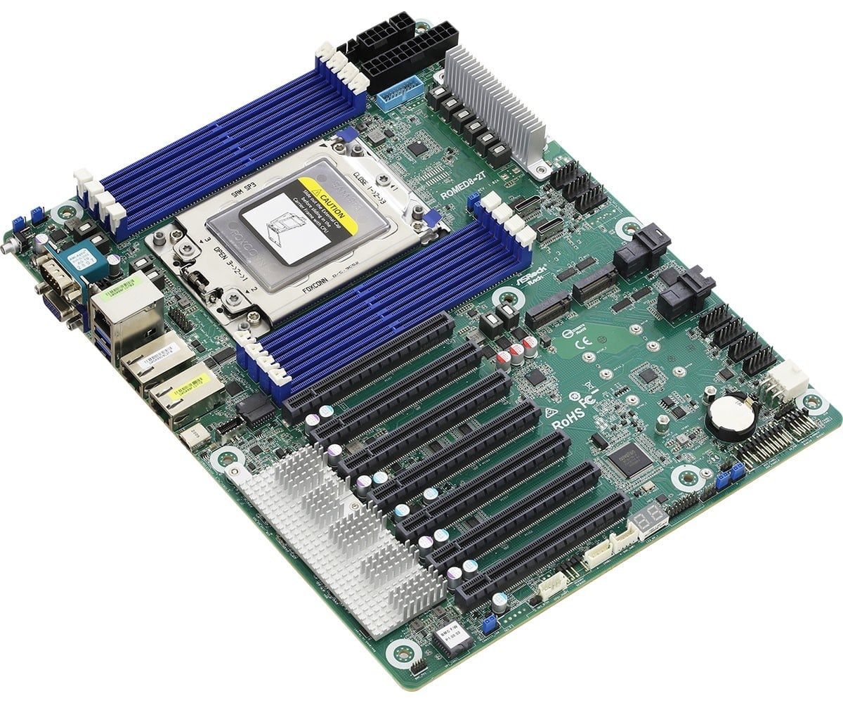 ASROCK ASRock ROMED8-2T, 1xSKT SP3, AMD EPYC 7000, SoC, SATA, NVMe, 2xM.2, 2x10GbE, IPMI - COMPONENTI | TecnoCARE.net Sabaudia, Latina, Terracina, San Felice Circeo e Pontinia